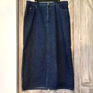 Liz Claiborne Denim Pencil Maxi Skirt 14